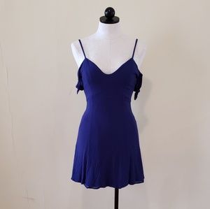 Navy Blue Off Shoulder Dress